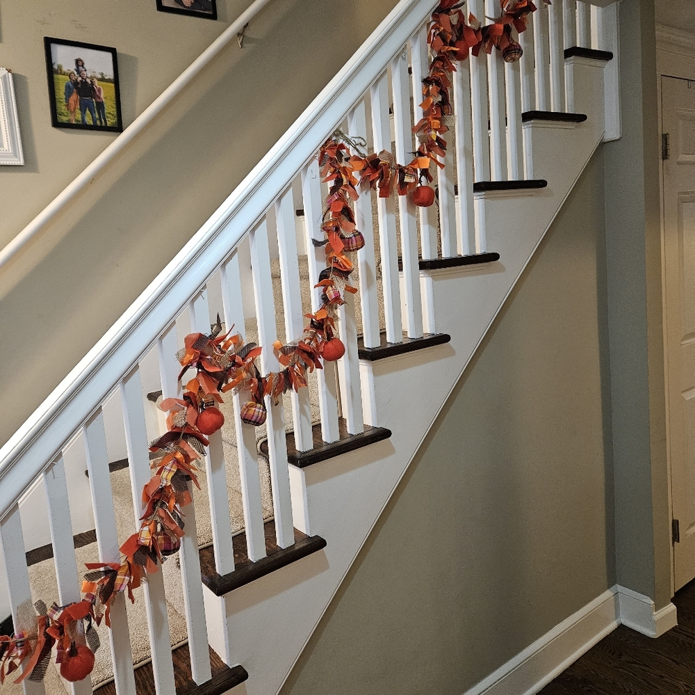 Fall pumpkin themed garland 12ft